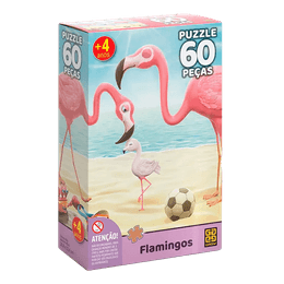 Oportunidade Quebra-cabeça  60 peças Flamingos