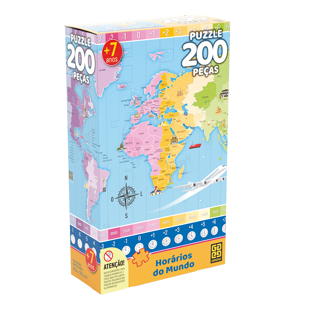 Quebra-cabeça 200 peças Horários do Mundo
