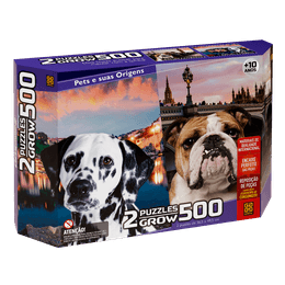 Quebra-cabeça 500 peças Duplo - Pets e suas Origens