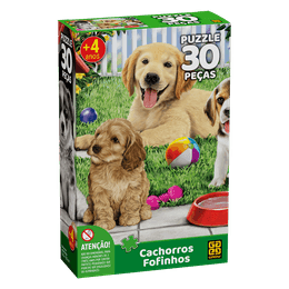 Quebra-cabeça 30 peças Cachorros Fofinhos