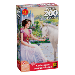Quebra-cabeça 200 peças A Princesa e seus Unicórnios