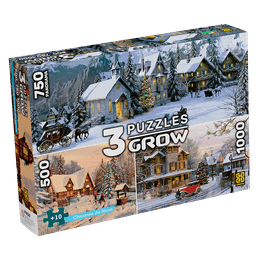3 Puzzles Grow Charmes da Neve