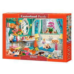 Puzzle 1500 Peças Pets no Banho - Castorland Importado 1520942