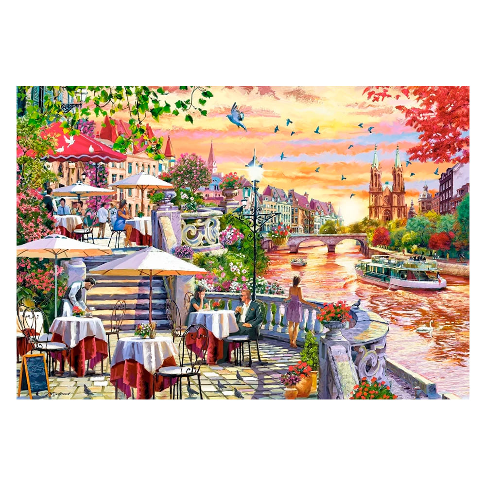 Puzzle 1000 peças Por do Sol Romântico - Castorland Importado 1049562