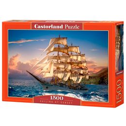 Puzzle 1500 Peças Navegando ao Pôr-do-sol - Castorland Importado 1514312