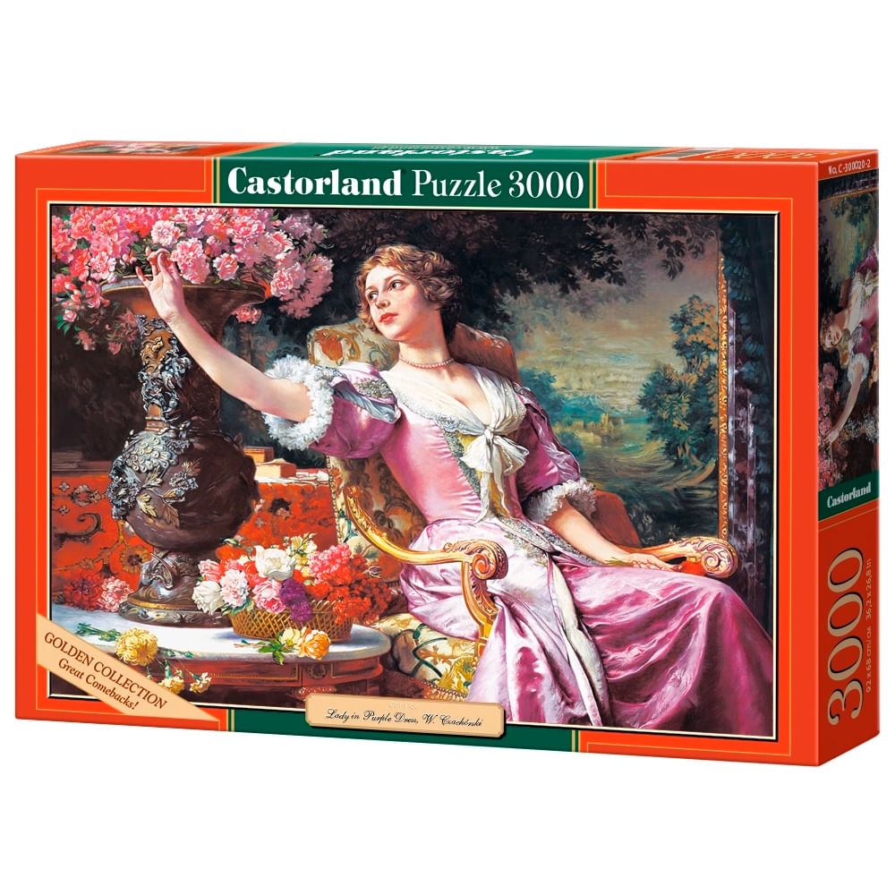 Puzzle 3000 Peças a Dama com Vestido Roxo - Cadtorland Importado