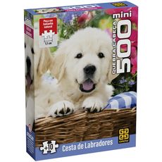 Mini Quebra-cabeça 500 peças Cesta de Labradores