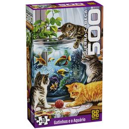 Quebra-cabeça 500 peças Gatinhos e o Aquário
