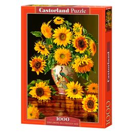 Puzzle 1000 Peças Girassóis no Vaso De Pássaros Castorland 103843