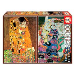 Puzzle 1000 Peças Duplo O Beijo e a Virgem Klimt - Educa 18488
