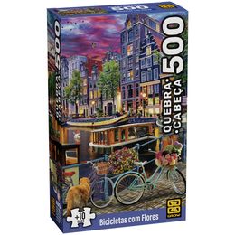 Quebra-cabeça 500 peças Bicicletas com Flores Grow